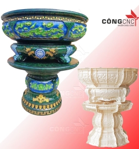 Combo Khuôn Đổ Chậu Ang Tròn 89 Kèm Đôn Kỷ Và Đôn Cao