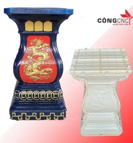 Đôn Vuông Cao 65cm Có Lòng Trong - Khuôn Chân Đôn Chậu Cảnh