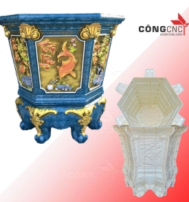 Khuôn Chậu Chân Liền Lục Giác 66