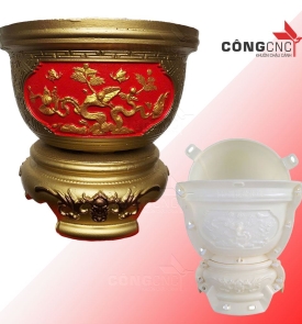 Khuôn Đúc Chậu Tròn 40 Kèm Chân Đôn