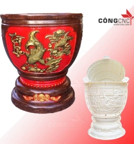 Khuôn Nhựa Đúc Chậu Thống Tròn 55 Kèm Đôn Lùn