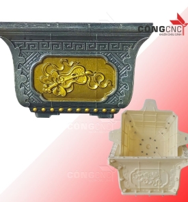 Khuôn Đúc Chậu Vuông 40 Không Đôn