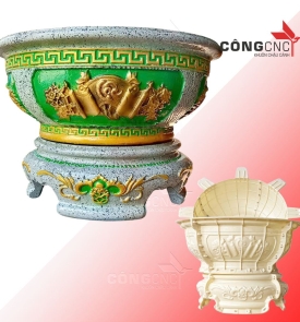 Khuôn Đúc Chậu Tròn 75 Kèm Đôn