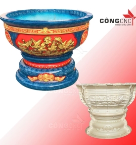 Khuôn Đổ Chậu Tròn Xoay 80 Kèm Đôn Lùn