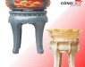 Khuôn Chậu Tròn Cạn 52 Kèm Đôn