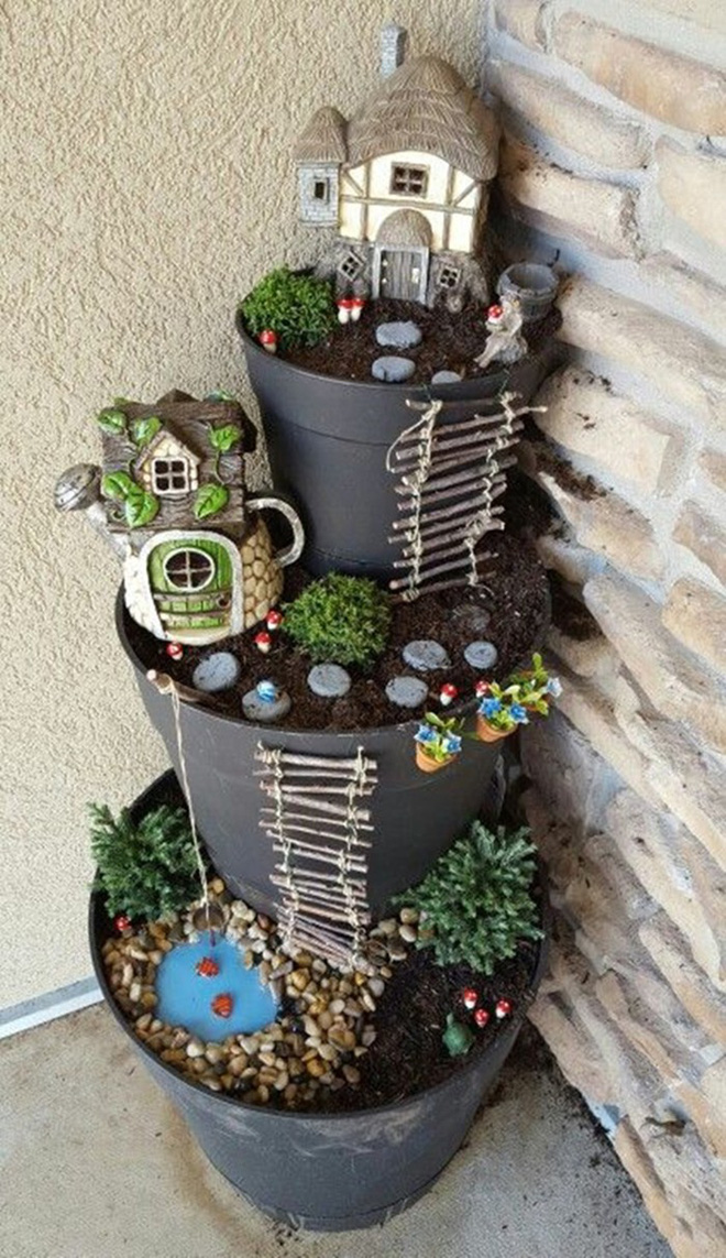 Cách đơn giản và dễ làm để tạo tháp chậu cây cho khu vườn hay hiên nhà bạn thêm sinh động